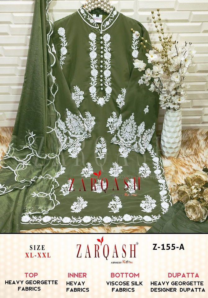 Zarqash Z 155 Organza Embroidery Readymade Pakistani Suits Wholesale Shop In Surat
